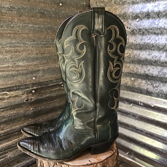 dark green cowboy boots